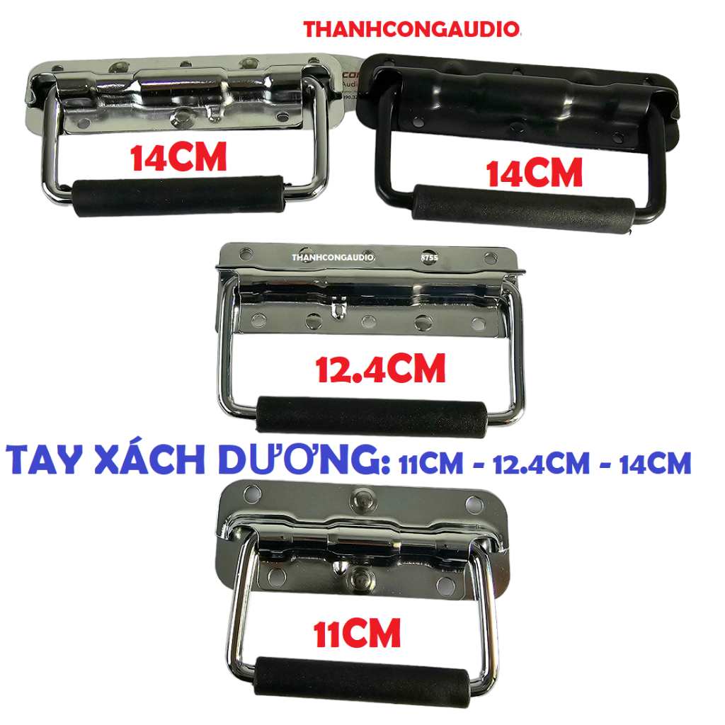 Tay xách DƯƠNG 11cm, 12,4cm VÀ 14CM cho thùng loa, hộp pin Lithium, tủ case…