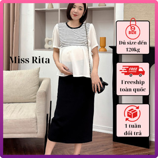 Chân váy bầu dáng dài công sở bigsize Chân váy công sở bút chì màu đen có chun điều chỉnh công sở đủ size đến 120kg