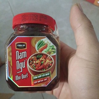 Kho Quẹt Tôm khô cà mau tóp mỡ ba chỉ Nam ngư Chin-su hộp 200g