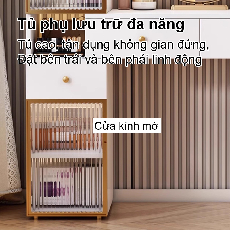 ALVIN Bàn trang điểm Có thể mở rộng bàn trang điểm đơn giản kèm tủ để đồ tủ lưu trữ tủ đầu giường | BigBuy360 - bigbuy360.vn