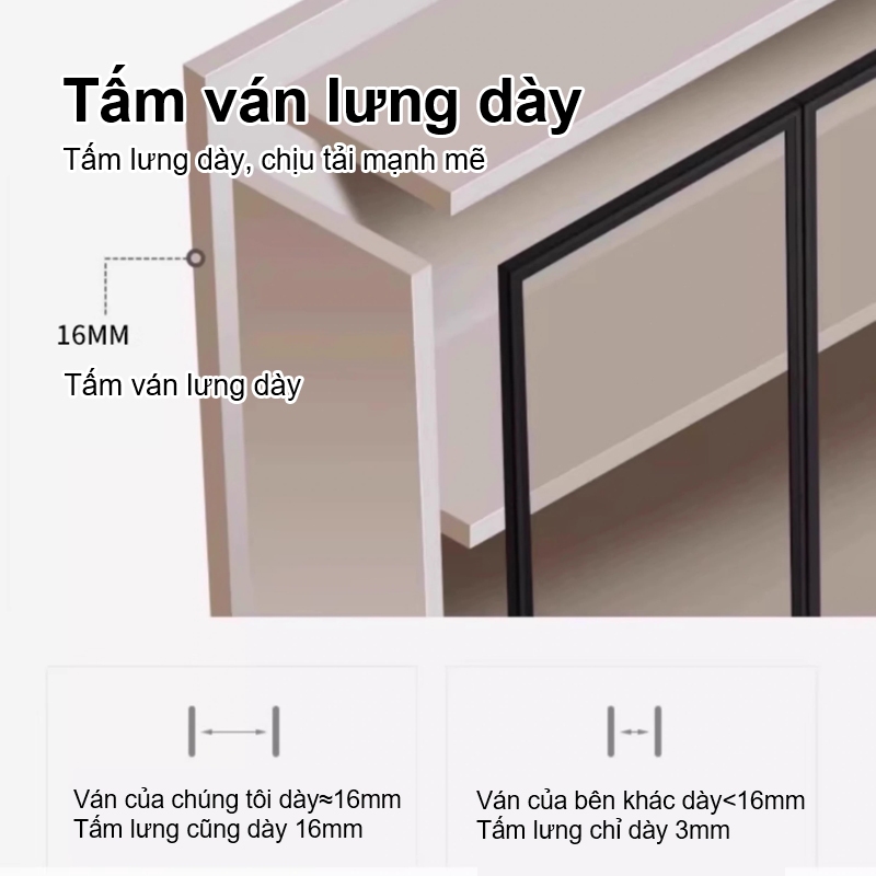 ALVIN Bàn trang điểm Có thể mở rộng bàn trang điểm đơn giản kèm tủ để đồ tủ lưu trữ tủ đầu giường | BigBuy360 - bigbuy360.vn