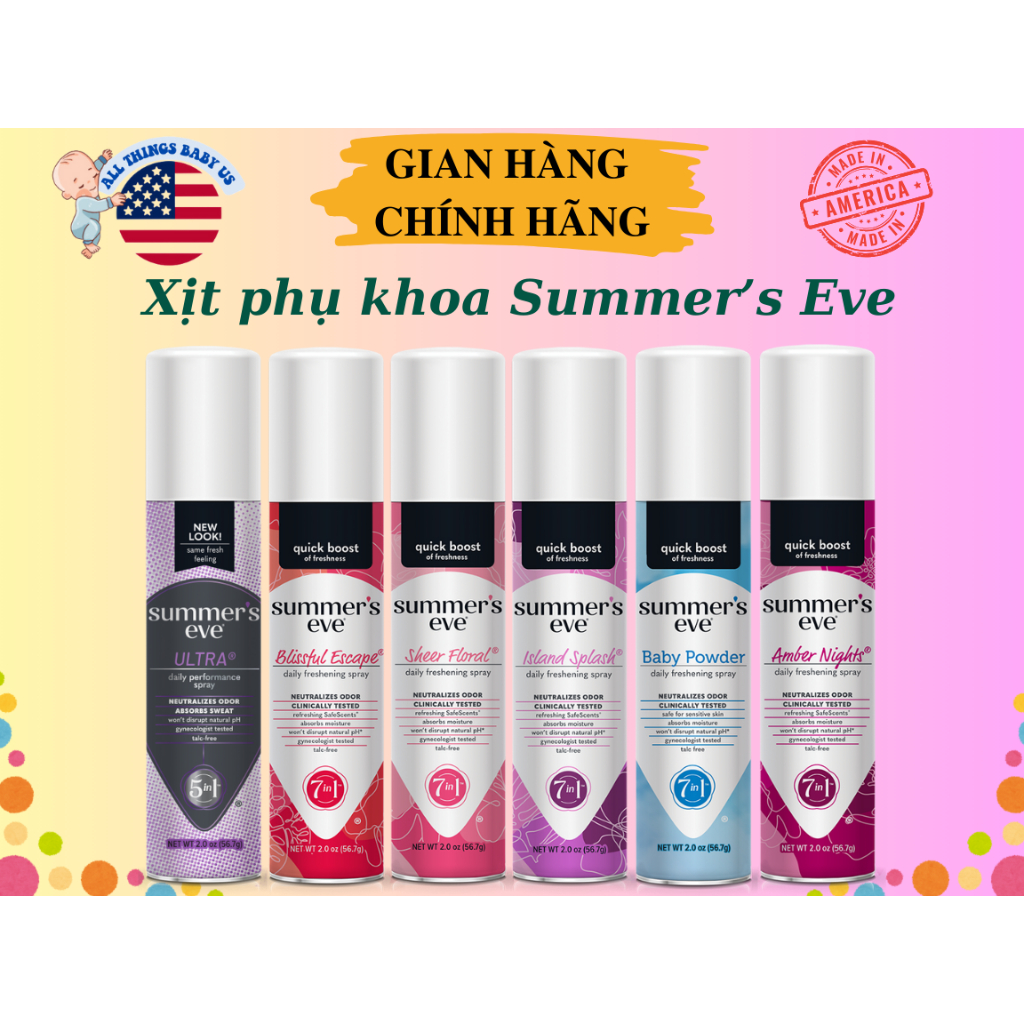 (có bill nhập) Xịt Phụ Khoa Summer’s Eve 56.7g