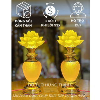  Đèn thờ hoa sen 1 bông lưu ly bầu nổi Cao 24cm - 29cm và 33cm. Giá 1 đôi 