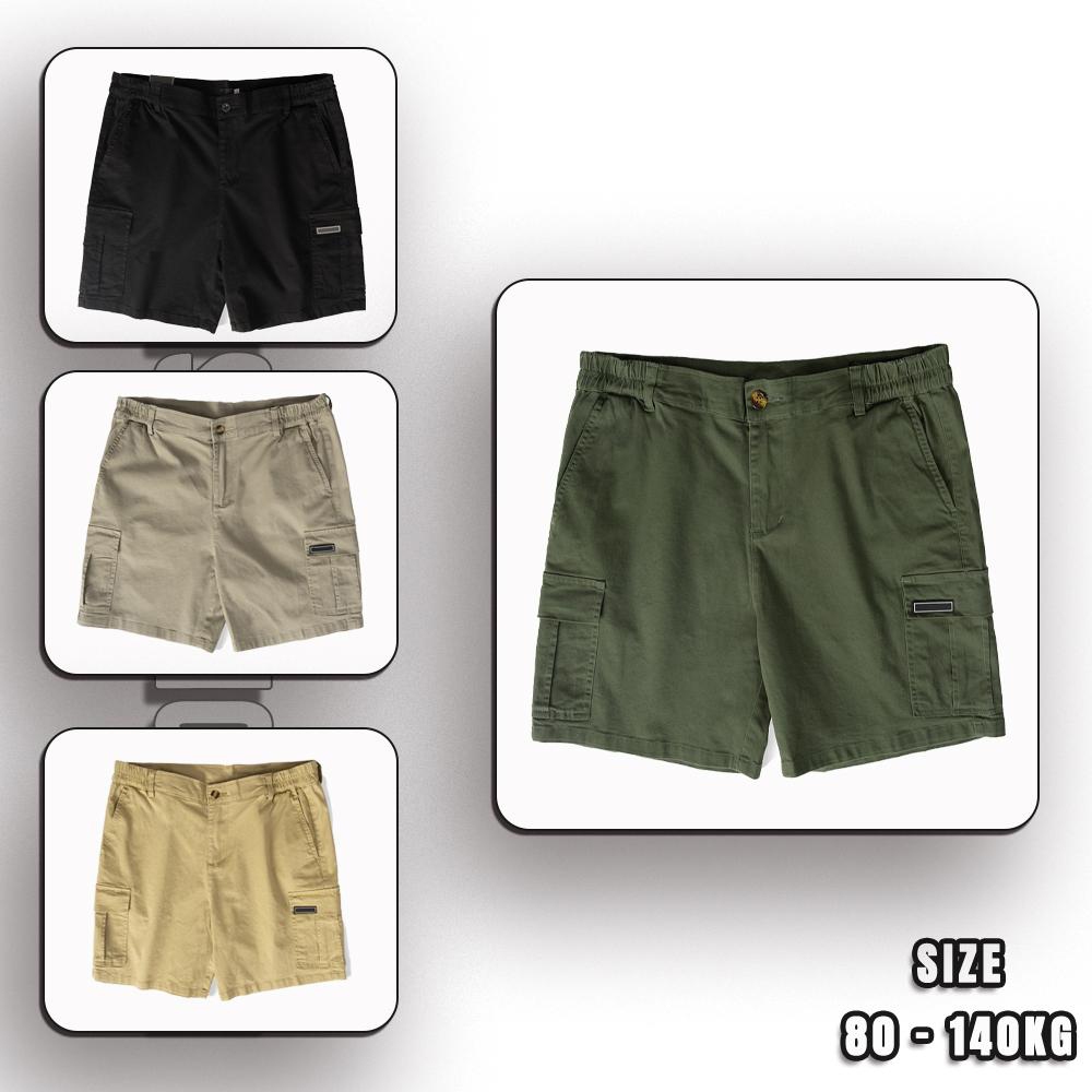 Quần Short Kaki Big Size Nam 80-140kg AKYOO Vải Cotton Co Giãn, Thoải Mái_ KAKI TUI HOP BASIC