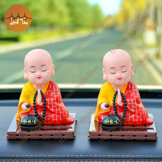  Tượng chú tiểu gõ mõ tụng kinh gật đầu trang trí taplo ô tô bàn thờ bàn làm việc 