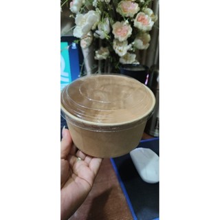  Tô giấy kraft chịu nhiệt 1000 ml có nắp pet 10 hộp  