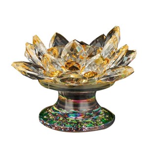 Đế Nến Pha Lê - Chân Nến Hoa Sen - Vật Phẩm Phong Thủy - Đồ Thờ Cúng