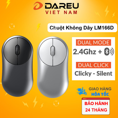 Chuột không dây DAREU LM166D (UFO - Dual Mode: Bluetooth + 2.4G)