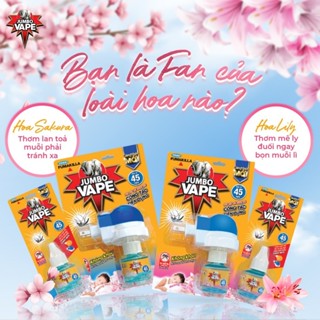 Bộ 2 Tinh dầu xông đuổi muỗi Jumbo Nhật Bản 34ml x 2 - hương hoa Sakura, Hoa Lily