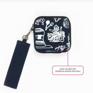 Ví nữ mini Tòhe nhỏ gọn đựng tiền xu đựng thẻ, ví vải mini, ví vuông nhỏ đựng tiền mini cầm tay