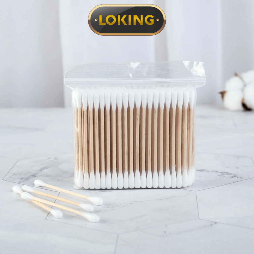 Tăm bông ngoáy tai đa năng thân gỗ - LOKING