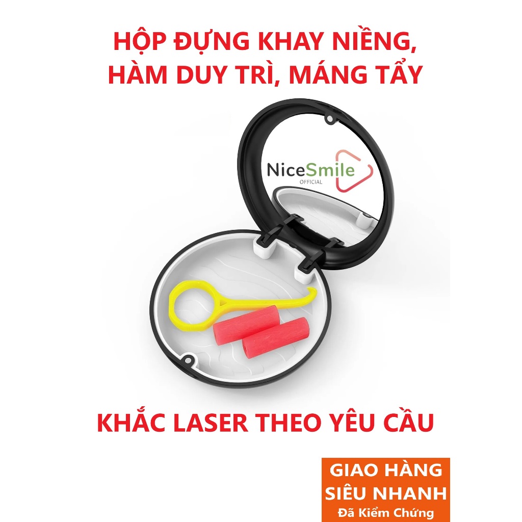 KHẮC LASER - Combo 50 Hộp - Hộp Đựng Khay Niềng Răng Trong Suốt Invisalign, Zenyum, Leetray, Hộp đựn