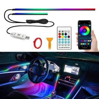 Đèn Led Viền Trang Trí Nội Thất Ô Tô acrylic full màu RGB hơn 200 chế độ sáng, nguồn USB 5V