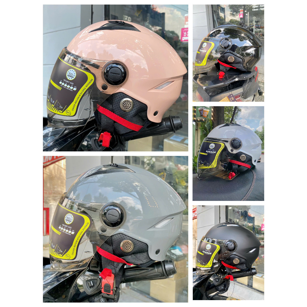 Nón Nón Bảo Hiểm 1/2 Royal M739 Kính Dài Che Cằm Đủ Màu Lựa Chọn [ Tặng Móc Khóa]