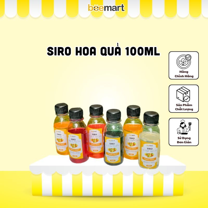 Siro Hoa Quả các vị chai 100ml