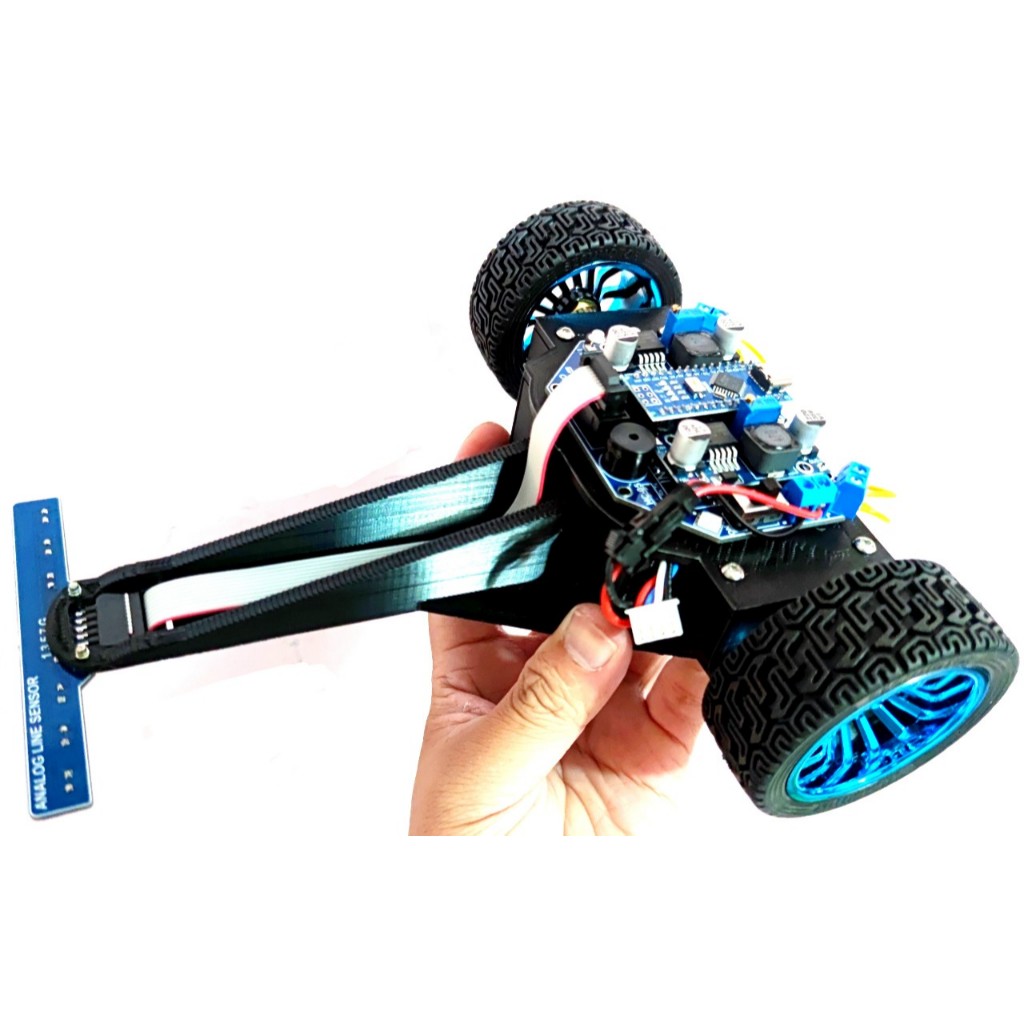 Khung xe robot dò line 2 bánh PID - Không động cơ bánh xe mạch