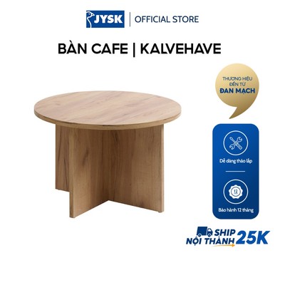 Bàn cafe | JYSK Kalvehave | gỗ công nghiệp | màu sồi | DK70xC45cm