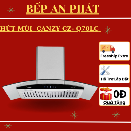 Hút mùi kính cong Canzy Q70LC | Cảm biến vẫy tay thông minh | Bảo hành 2 năm | Điều khiển cảm úng