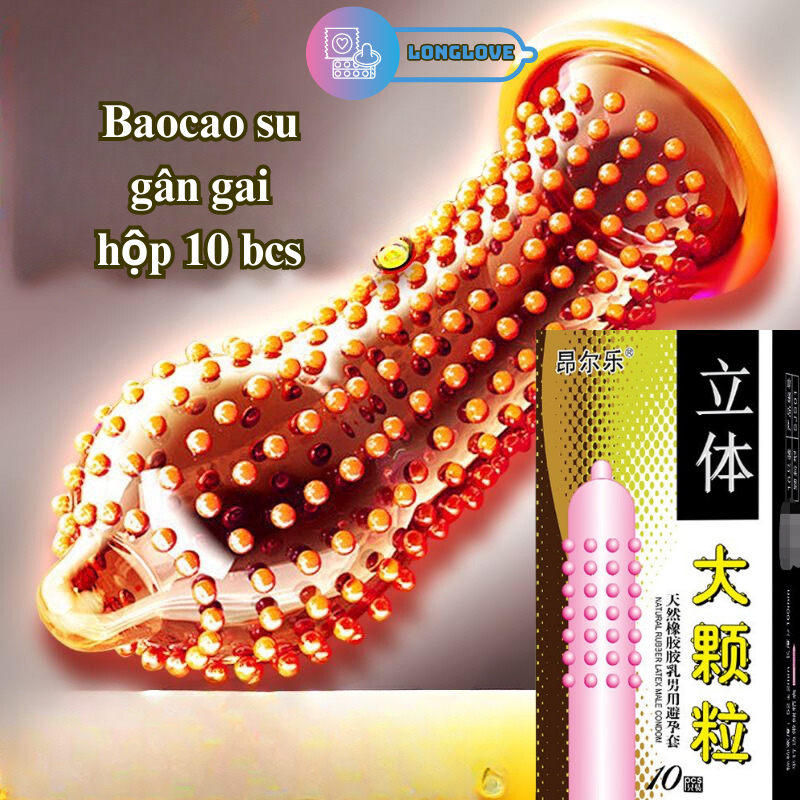 Bao cao su gân gai  khúc giữa, siêu kích thích Hộp 10 bcs