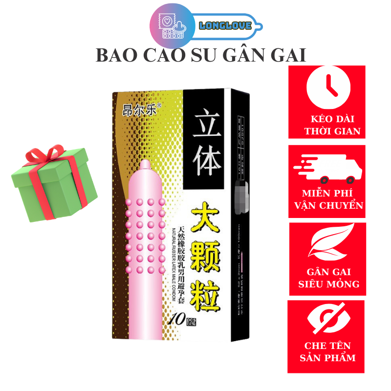 Bao cao su gân gai  khúc giữa, siêu kích thích Hộp 10 bcs