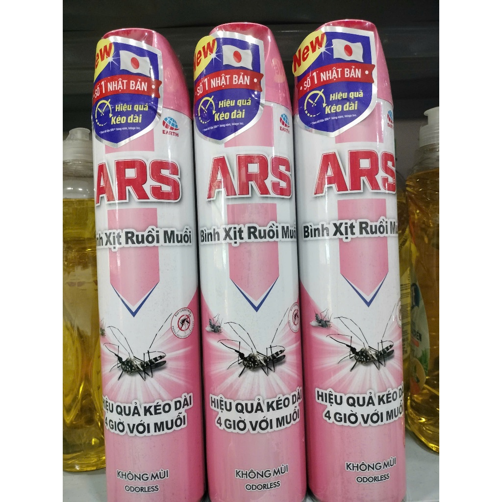 Bình xịt ruồi muỗi ARS PINK 600ML (hiệu quả kéo dài 4 giờ với muỗi) - màu hồng