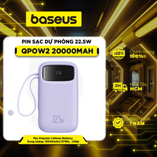 Pin sạc Dự Phòng Baseus Qpow2 20000mAh PD 22.5W Hai Cổng Tiện Dụng Cho Series iP Samsung Điện Thoại