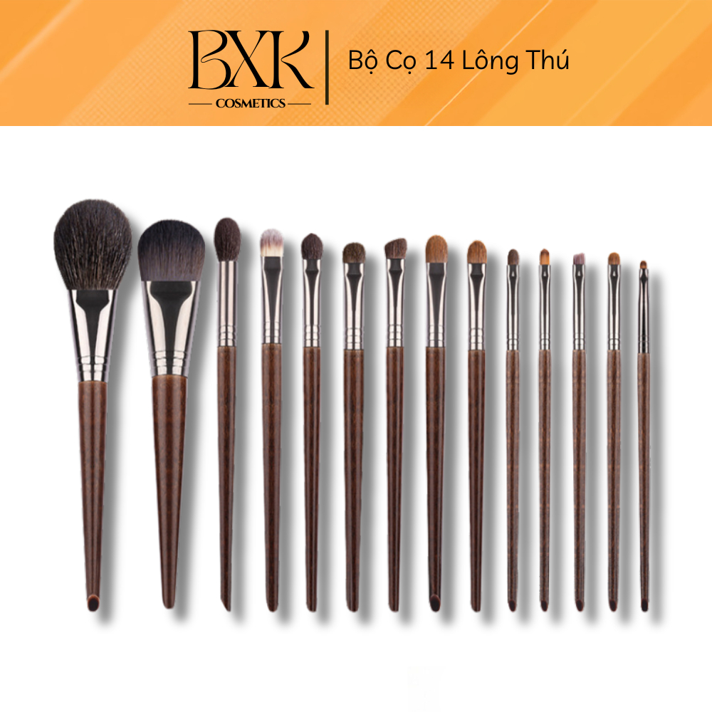Bộ cọ trang điểm 14 cây thật mềm mịn bám phấn trang điểm chuyên dụng cao cấp BXK COSMETICS
