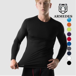 Áo Thun Tay Dài Cổ Tròn Thể Thao Nam Tập Gym 99% Polyester Siêu Thấm Hút & Mát Mịn Chính Hãng ARMEDES Hàn Quốc - AR 52
