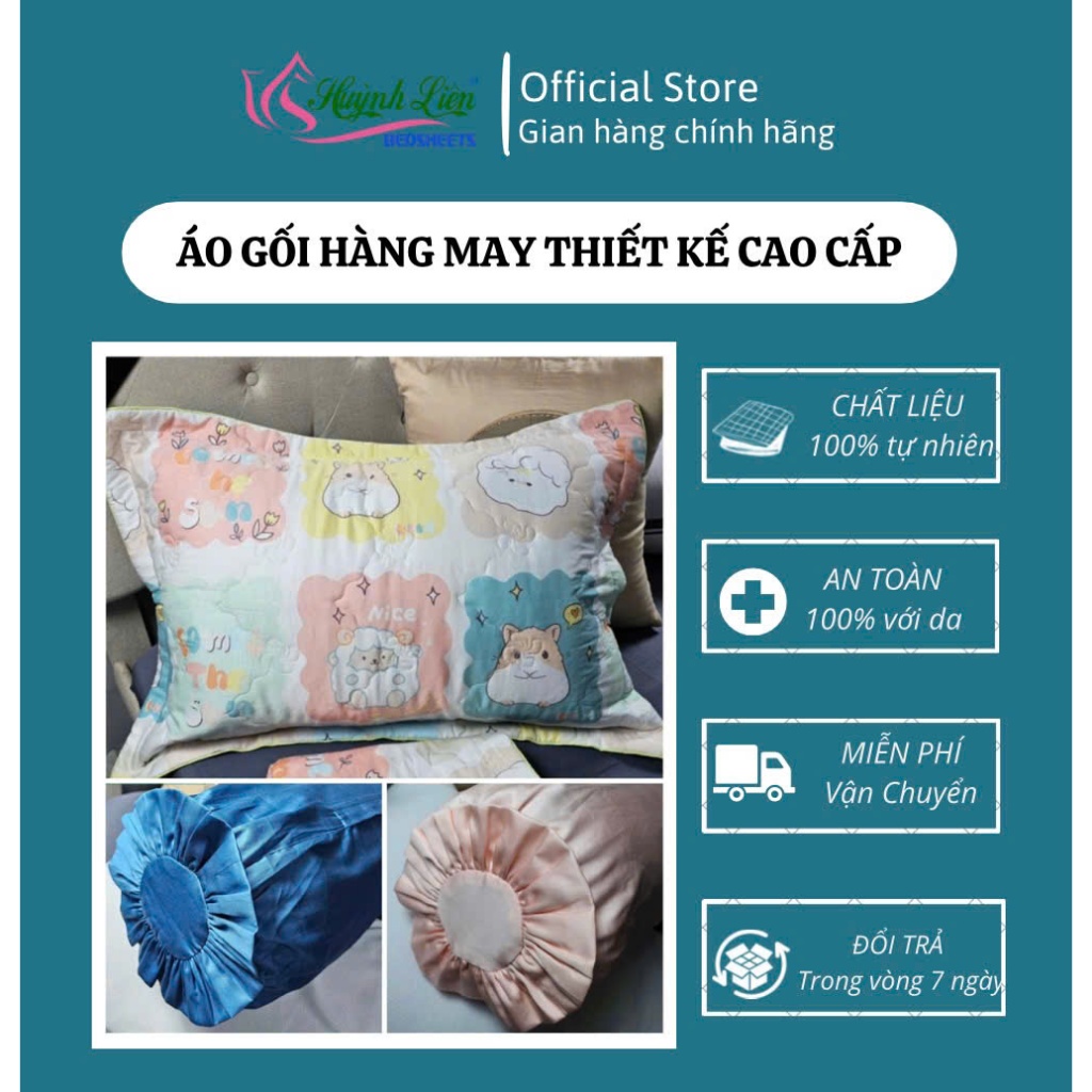 Vỏ áo gối nằm, vỏ áo gối ôm SATIN COTTON HQ, SATIN LỤA 60S, TƠ TẰM DỆT KIM 60S, TƠ TẰM 40S Thiết Kế 