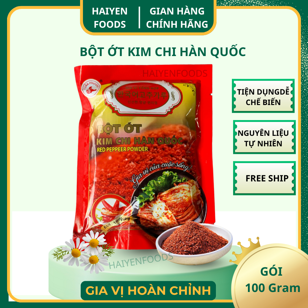( 5 GÓI) Ớt Bột, bột ớt Kim Chi Hàn Quốc 100g