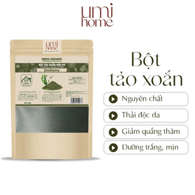Bột Tảo Xoắn Spirulina nguyên chất UMIHOME 40G đắp mặt nạ dưỡng trắng da, loại bỏ mụn nám hiệu quả