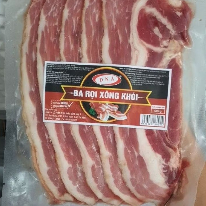 Ba rọi / ba chỉ heo xông khói - bacon ĐNA gói 500g giao hỏa tốc HCM