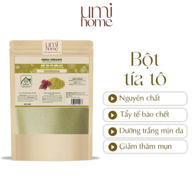 Bột Lá Tía Tô nguyên chất UMIHOME 40G dưỡng trắng da, đắp mặt nạ ngừa mụn hiệu quả