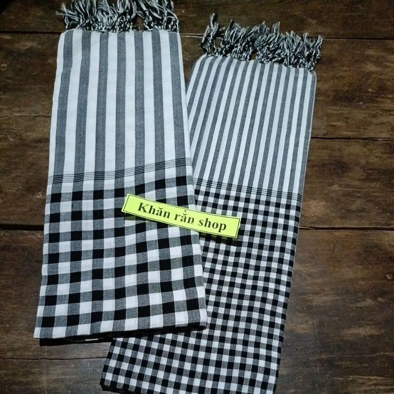 Khăn rằn nam bộ màu đen 60x165cm ẢNH THẬT
