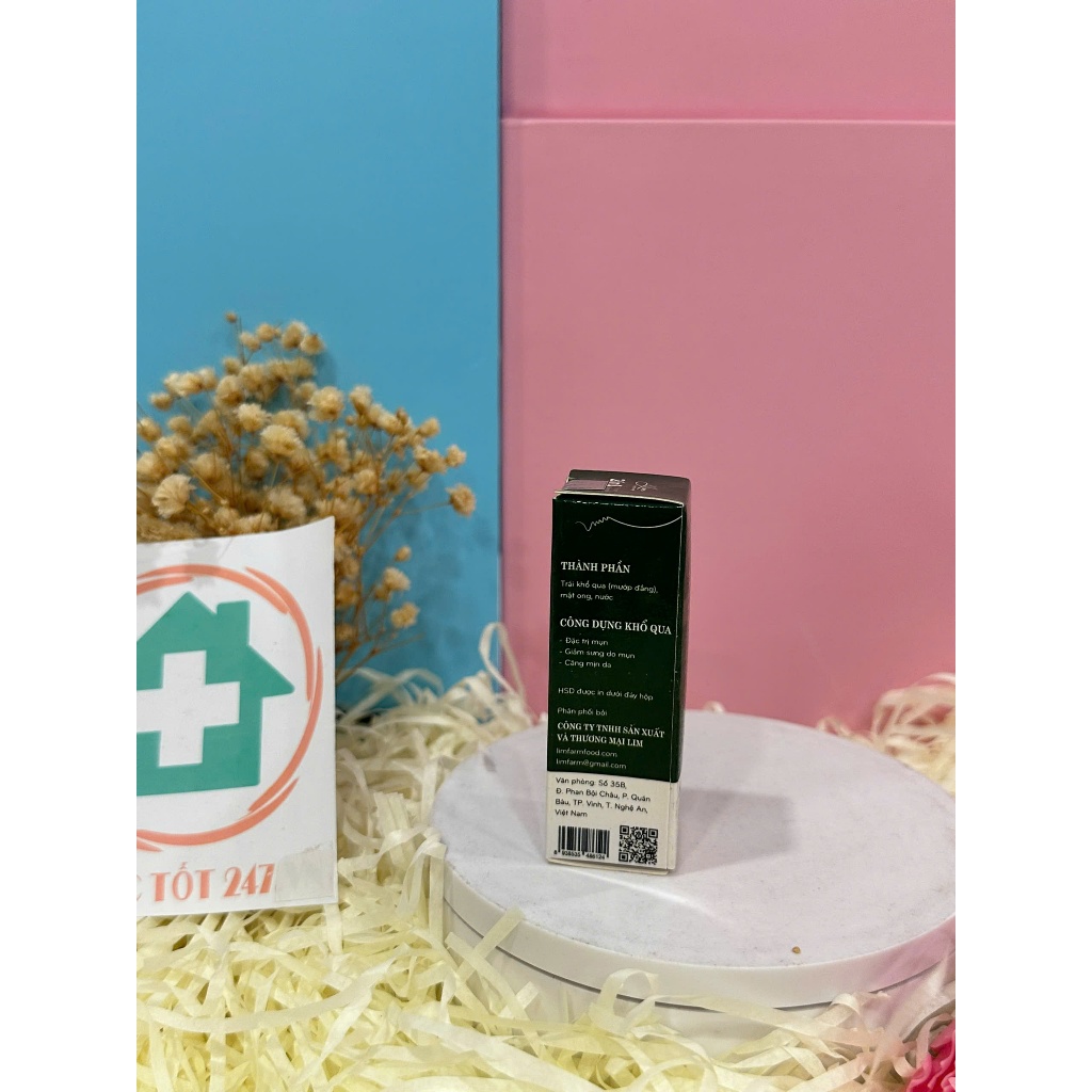 serum khổ qua, bột khổ qua mướp đắng Lim giảm mụn mờ thâm nám hiệu quả