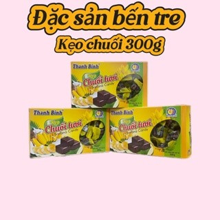  Kẹo Chuối Tươi Dẻo mềm Bến Tre hộp 300g date mới nhất 