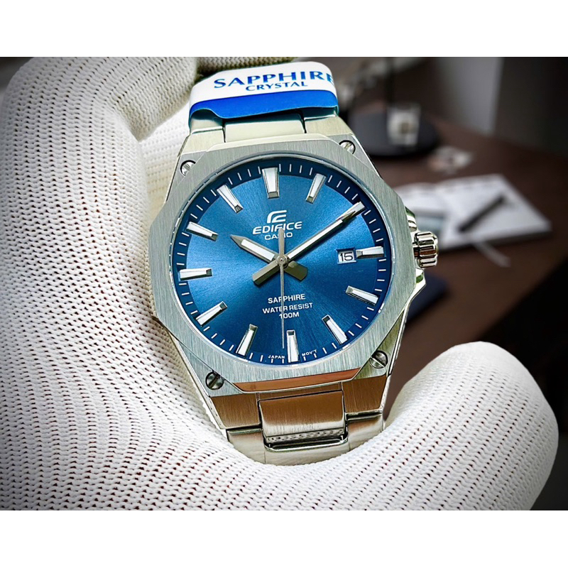 ĐỒNG HỒ NAM CHÍNH HÃNG Casio Edifice EFR-S108D-2A Quartz Sapphire Blue Dial Silver