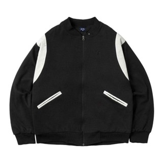 Áo khoác bomber Varsity đen phối trắng TEDDY chất vải da dày dặn thu đông - SHOP MAYLAN