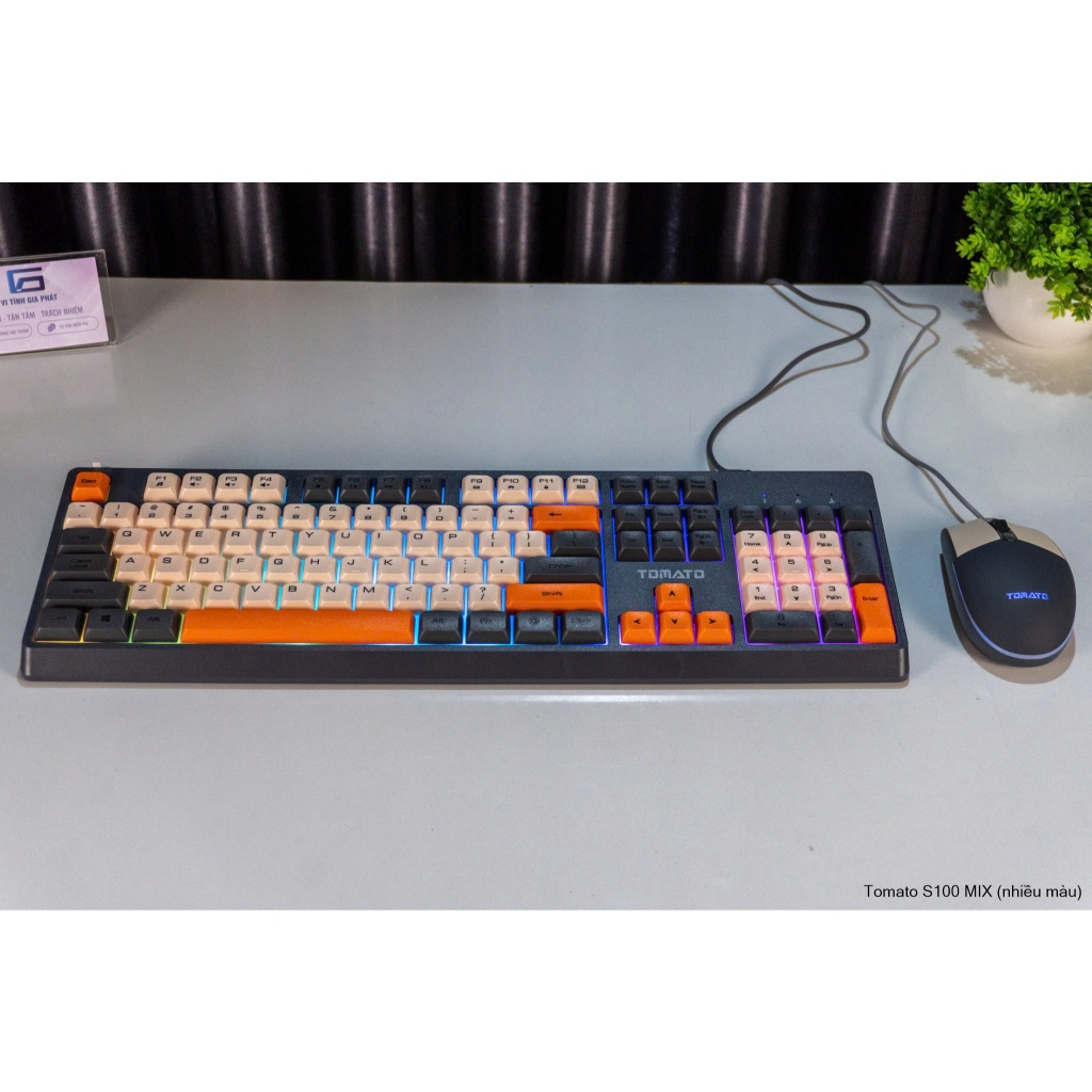 Combo bàn phím chuột giả cơ Tomato S100 S101 S120 LED RGB Trắng / Hồng / Đen/ Mix nhiều màu | BigBuy360 - bigbuy360.vn