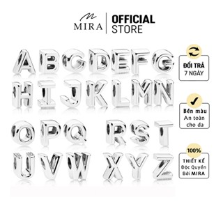 Charm Hạt Pan MIRA & Co. HPA032 Pan Chữ Mạ Bạc Xi Bạc Mix Được Tất Cả Dòng Lắc MIRA