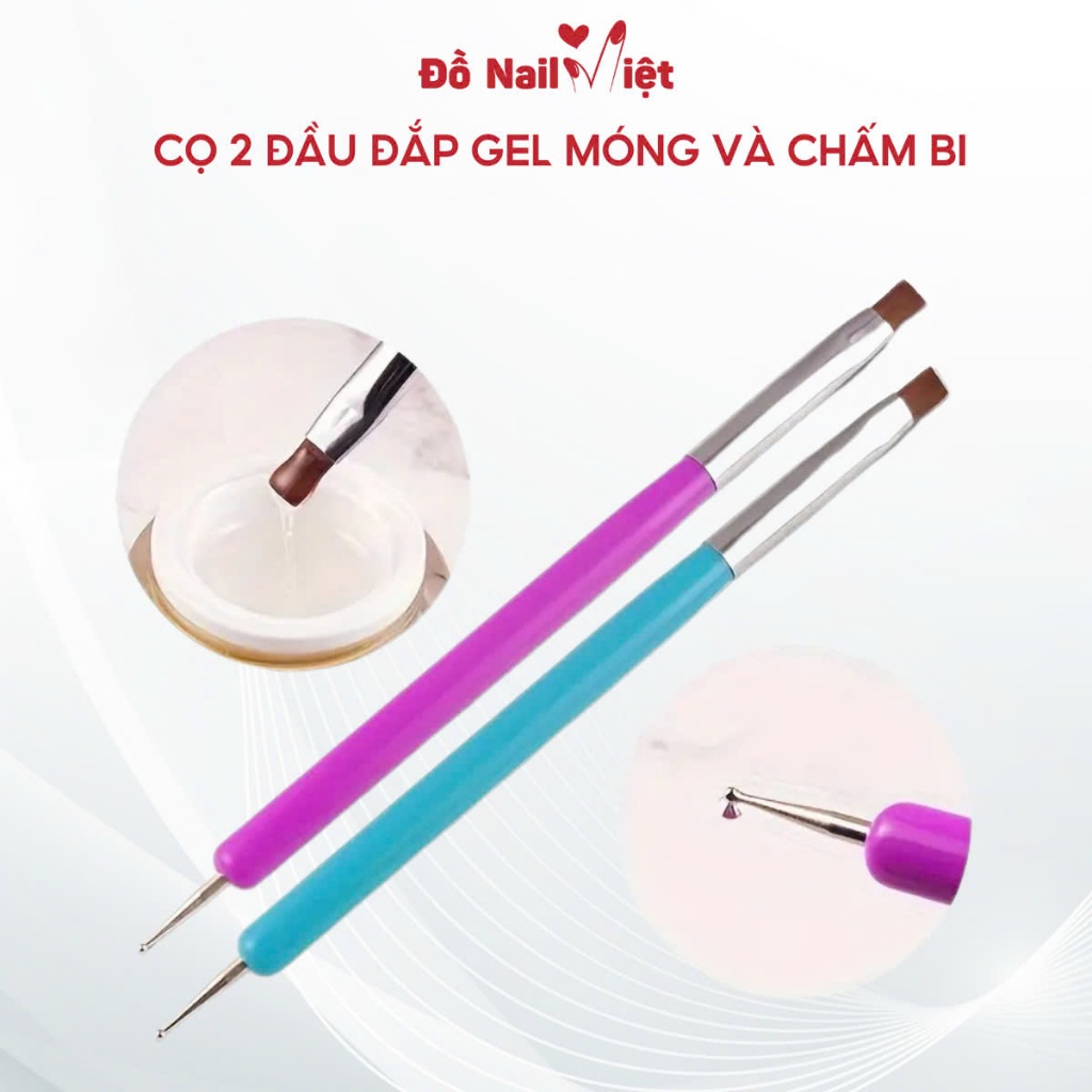 Cọ 2 đầu đắp gel móng và chấm bi trang trí-ĐỒ NAIL VIỆT
