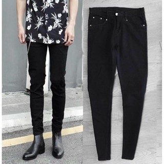 Quần jean zipper đen trơn và rách (QJ4-QJ5)