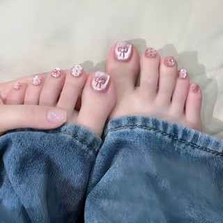 Set 24 móng chân giả đính đá siêu đẹp