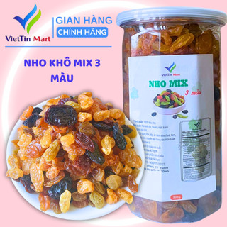  Nho Khô Mix 3 Màu Sấy Nguyên Vị Viettin Mart 500G 