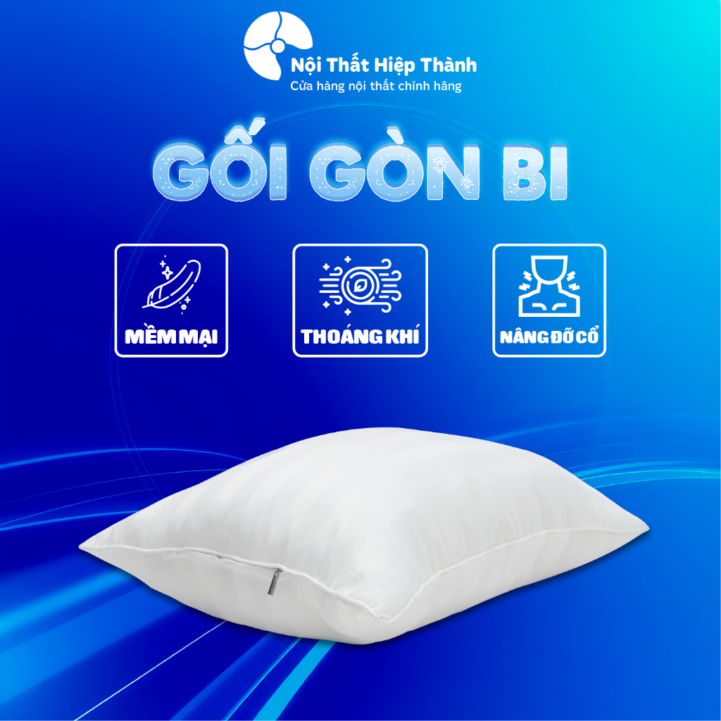 Gối Gòn Bi Nguyên Sinh - Á Châu - Chất Liệu Gòn Bi - Êm Ái, Thoáng Mát