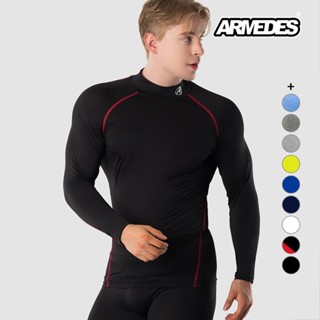 Áo Thun Tay Dài Thể Thao Nam Body Giữ Nhiệt Cổ Lọ Thấp Siêu Mát Mịn & Co Giản 4 Chiều Chính Hãng ARMEDES Hàn Quốc AR 151