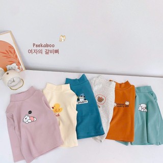 Áo cổ 3 phân cotton tăm Peekaboo (6-16kg)