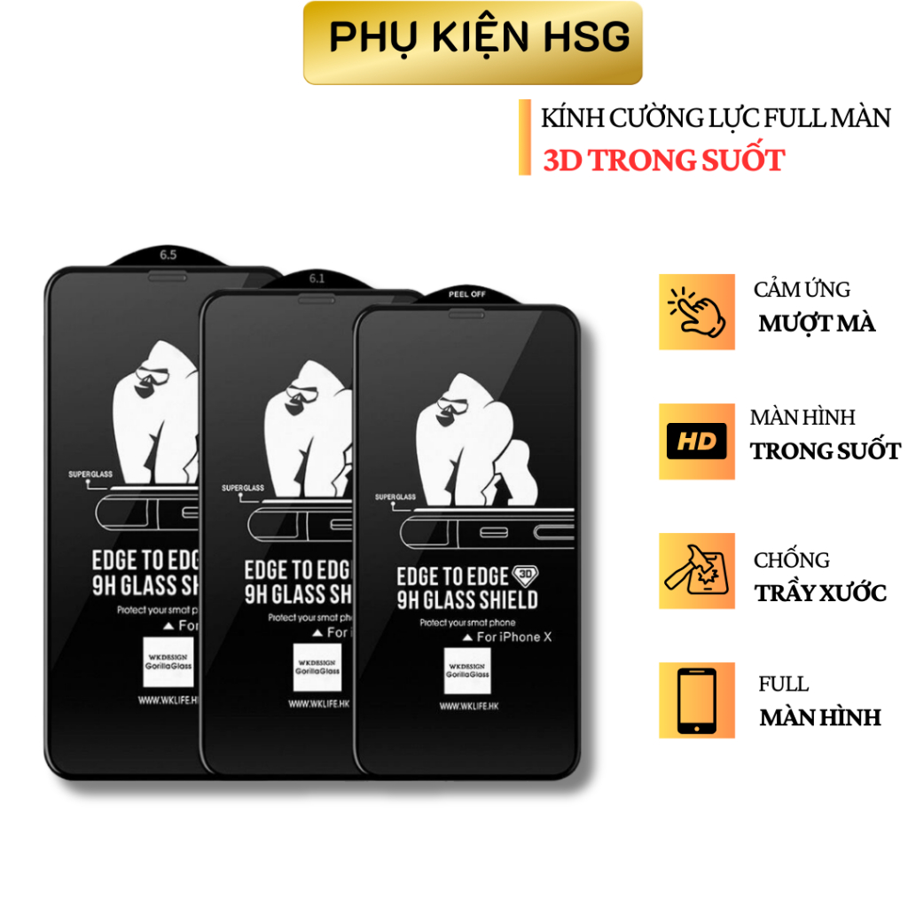 Kính Cường Lực 3D Dành Cho iPhone 6/6splus/7/7plus/8/8plus/x/xr/xs max/11 pro/11 promax/12/12 promax