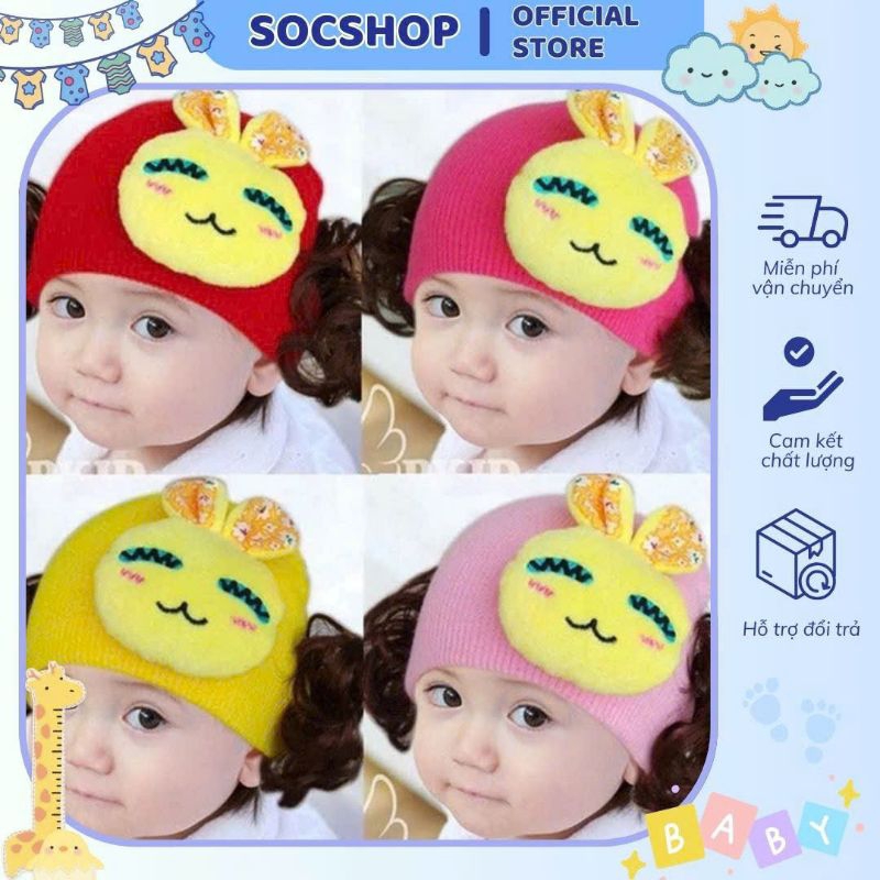 Mũ len tóc giả cho bé (sỉ lẻ sll)