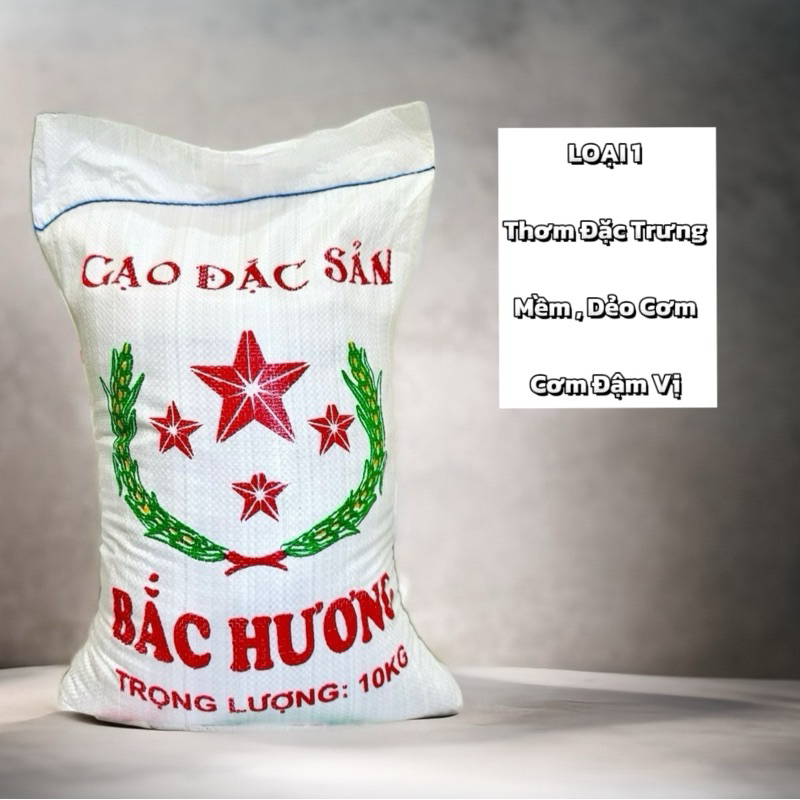 GẠO BẮC HƯƠNG GẠO QUÊ VỤ LUA MỚI TÚI 10KG CHO CƠM THƠM , MỀM DẺO , ĐẬM VỊ